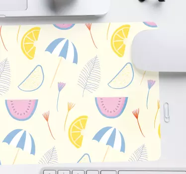 Podložka pod myš so vzorom jasné letné prvky - Tenstickers