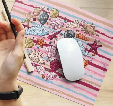 Originálna podložka pod myš kolekcia farebných mušlí - Tenstickers