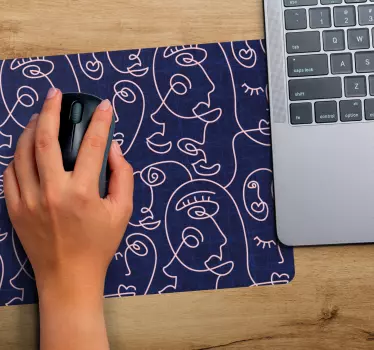 Podložka pod myš so vzorom konceptuálne línie tvárí - Tenstickers