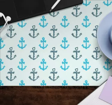 Podložka pod myš so vzorom kotvy v opakovaní - Tenstickers
