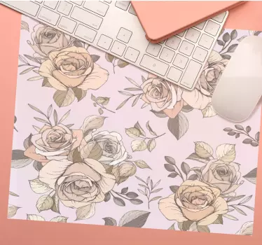 Podložka pod myš so vzorom kvetinové pastelové aranžmá - Tenstickers