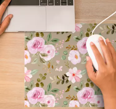 Podložka pod myš so vzorom kvetinový botanický motív - Tenstickers