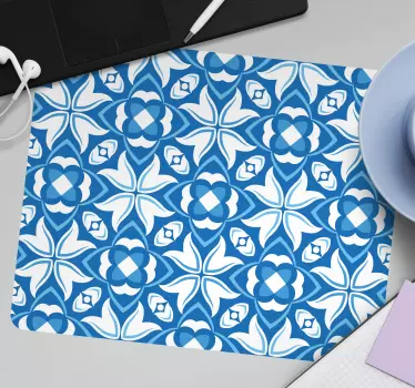 Podložka pod myš so vzorom kvetinový modrý motív - Tenstickers