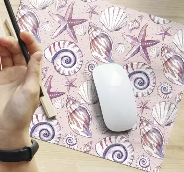 Podložka pod myš so vzorom mušle a hviezdice - Tenstickers