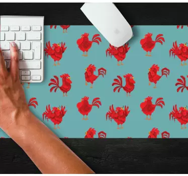 Podložka pod myš so vzorom pôvabné kohúty - Tenstickers