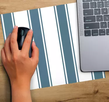 Podložka pod myš so vzorom pruhovaný modro-biely motív - Tenstickers