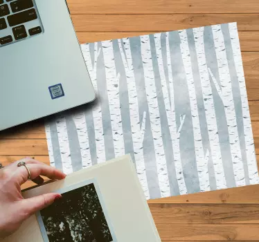 Podložka pod myš so vzorom prúžky brezy - Tenstickers