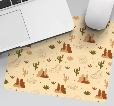Podložka pod myš so vzorom púštne tvory a rastliny - Tenstickers