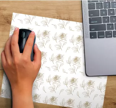 Podložka pod myš so vzorom ružová kvetinová potlač - Tenstickers
