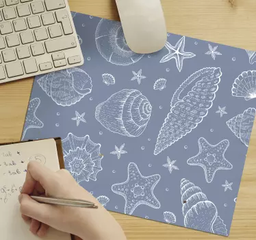 Podložka pod myš so vzorom Škrupiny a hviezdy - Tenstickers