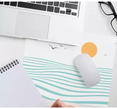 Podložka pod myš so vzorom slnečné plážové vlny - Tenstickers