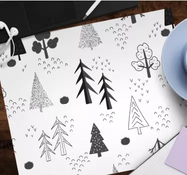 Podložka pod myš so vzorom Štylizované lesné prvky - Tenstickers