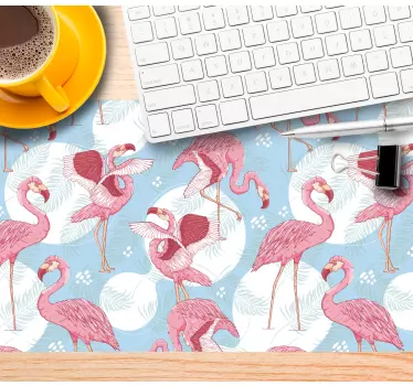 Podložka pod myš so vzorom tropické plameniaky - Tenstickers