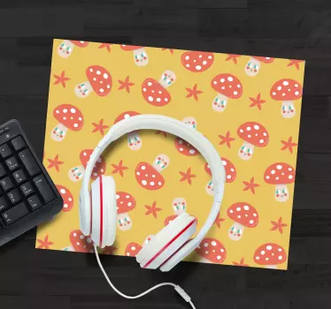 Podložka pod myš so vzorom veselých húb - Tenstickers