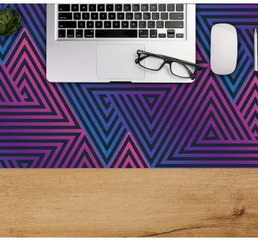 Podložka pod myš so vzorom vibrant trojuholníkové línie - Tenstickers