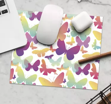 Podložka pod myš so vzorom vibrantná ilustrácia motýľa - Tenstickers