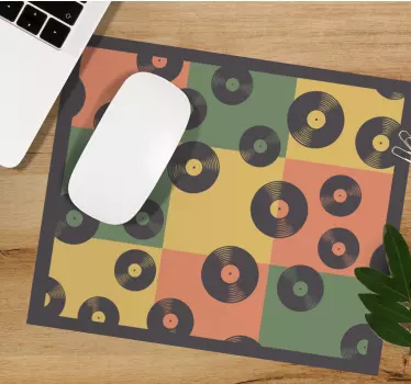 Podložka pod myš so vzorom vinylovej platne - Tenstickers