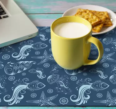 Podložka pod myš so vzorom vírivých námorných motívov - Tenstickers