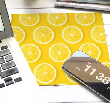 Podložka pod myš so vzorom vzor s plátkom citróna - Tenstickers