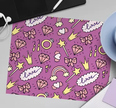 Podložka pod myš so vzorom zábavných fantazijných symbolov - Tenstickers