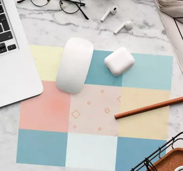 Podložka pod myš so vzorom Živé geometrické štvorce - Tenstickers