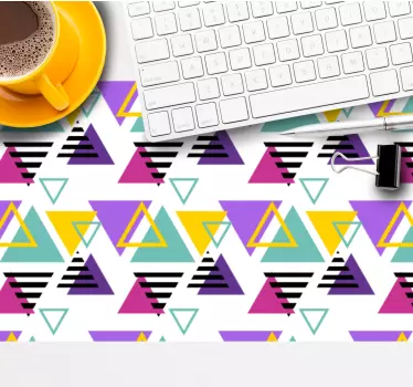 Podložka pod myš so vzorom Živé geometrické trojuholníky - Tenstickers