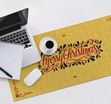 Podložka pod myš vianoce s veselou typografiou - Tenstickers