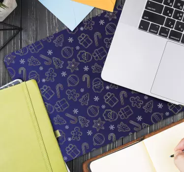 Podložka pod myš vianoce s vianočnými ikonami - Tenstickers