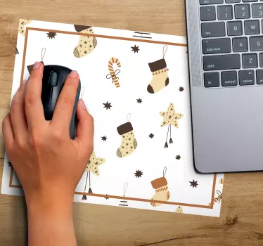 Podložka pod myš vianoce s vianočnými pančuchami - Tenstickers