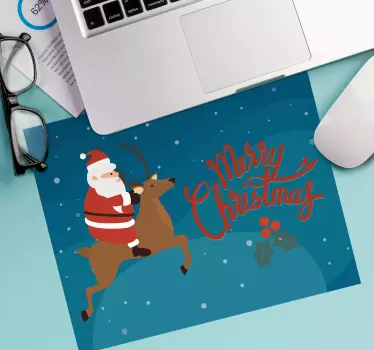 Podložka pod myš vianoce santa na sobovi - Tenstickers