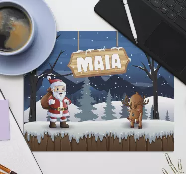 Podložka pod myš vianoce santa s sobmi - Tenstickers