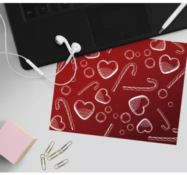 Podložka pod myš vianoce sladké vzory srdca - Tenstickers