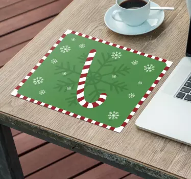 Podložka pod myš vianoce so vzorom cukrovej palice - Tenstickers