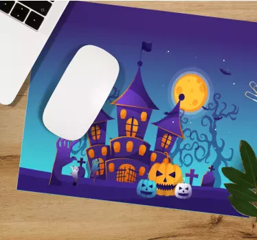 Podložka pod myš vianoce strašidelný halloweensky zámok - Tenstickers
