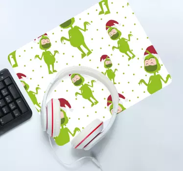 Podložka pod myš vianoce veselý zelený charakter - Tenstickers