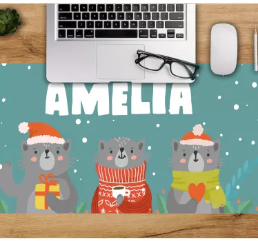 Prispôsobené mačky vianočný dizajn vianočná podložka pod myš - Tenstickers