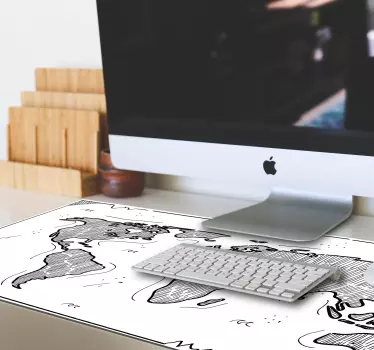 Reliéf mapa sveta mapa sveta vinylová podložka pod myš - Tenstickers