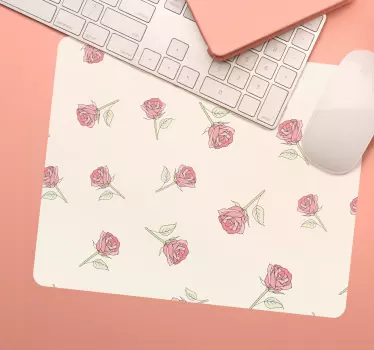 Romantická podložka pod myš s vintage vzorom ruží - Tenstickers