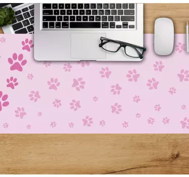 Roztomilá ružová labka tlačí vzory podložiek pod myš - Tenstickers