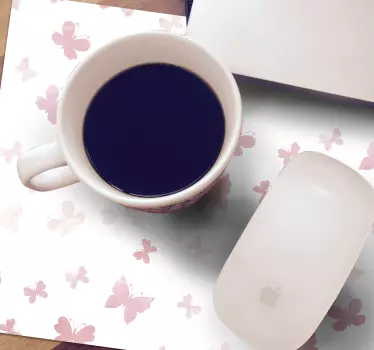 Ružové motýle motýľ podložka pod myš - Tenstickers