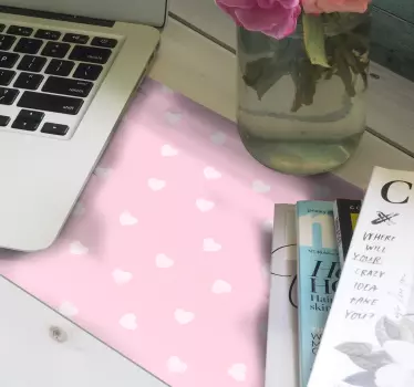 Ružové srdiečka na ružovom pozadí podložky pod myš vzory - Tenstickers