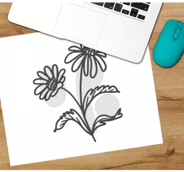 Skupina kvetov sedmokrásky čiarová grafika viac podložka pod myš - Tenstickers