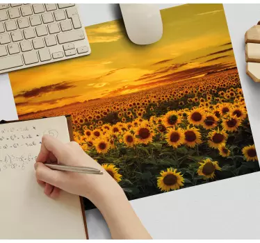 Slnečnicové pole originálna podložka pod myš - Tenstickers