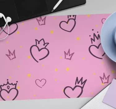 Srdiečko s korunkami originálna podložka pod myš - Tenstickers
