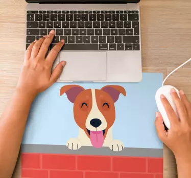 šťastný malý kreslený pes originálna podložka pod myš - Tenstickers