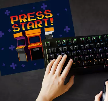 Stlačte štart arkádové automaty herná podložka pod myš - Tenstickers