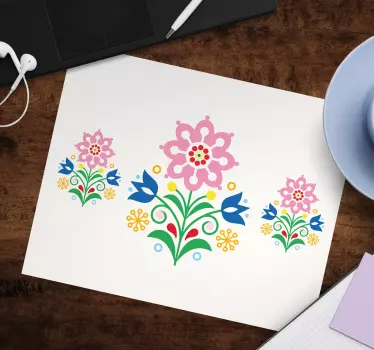 Tradičné vzory kvetov symbol podložiek pod myš - Tenstickers