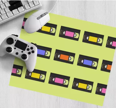 Vhs zbierka retro vzor originálny podložka pod myš - Tenstickers
