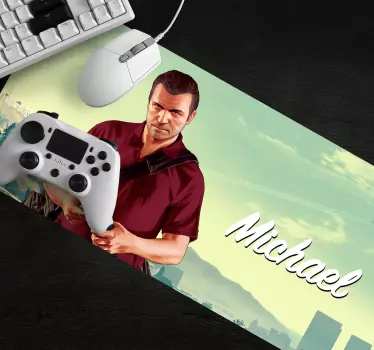 Vinylová herná podložka pod myš gta man and plane - Tenstickers