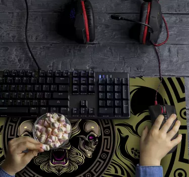 Vinylová podložka na hranie leva a lebky - Tenstickers